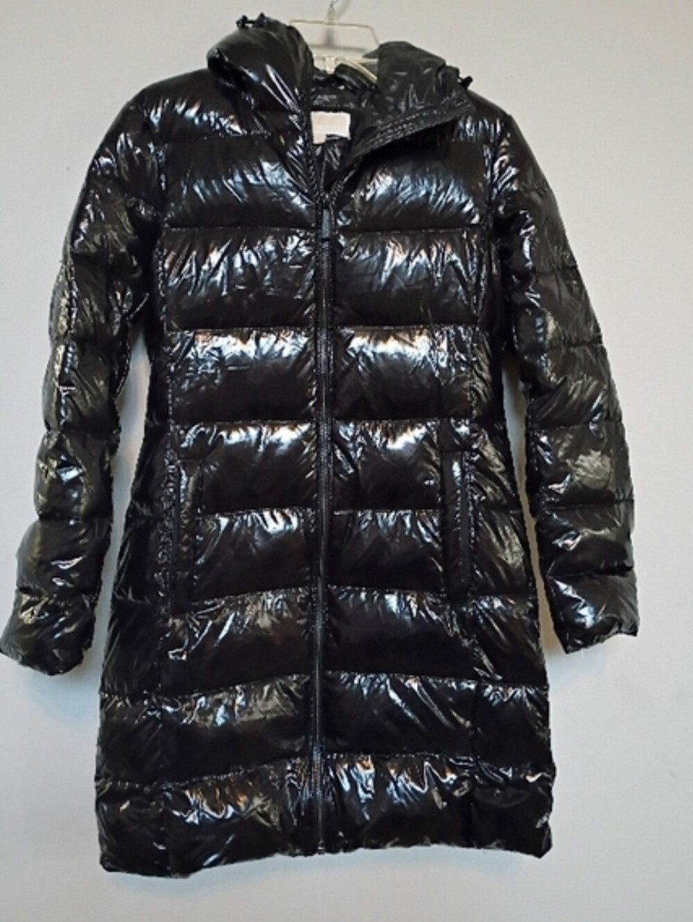 Michael Kors Women’s Long Puffer Coat - Black Hooded Down Jacket Size XS
